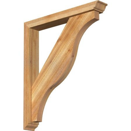 Ekena Millwork Funston Traditional Rough Sawn Bracket w/ Offset Brace, Western Red Cedar, 4"W x 26"D x 30"H BKT0402X26X30FST01RWR